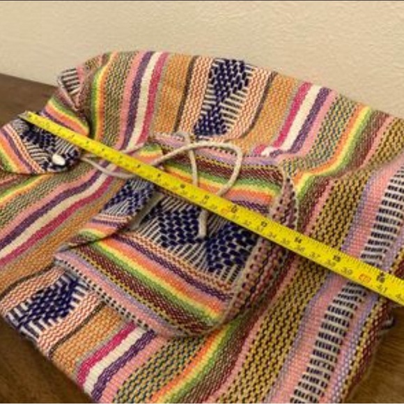 EUC Rainbow Woven Backpack Boho Retro - Picture 7 of 7